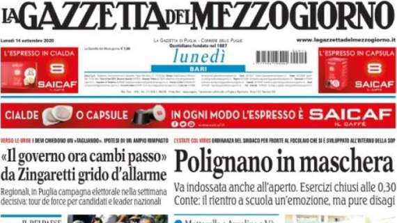La Gazzetta del Mezzogiorno - "Il governo ora cambi passo" da Zingaretti grido d'allarme