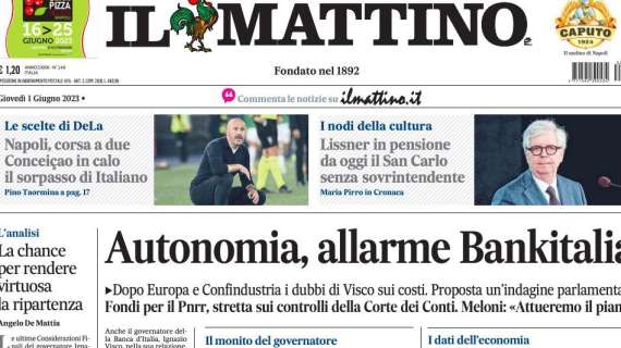 Il Mattino - "Autonomia, allarme Bankitalia"