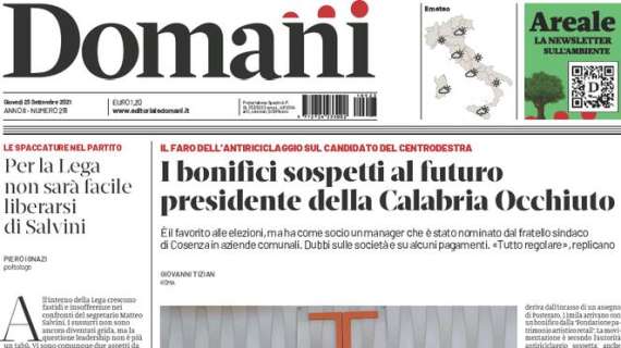 Domani - I bonifici sospetti al futuro presidente della Calabria Occhiuto 
