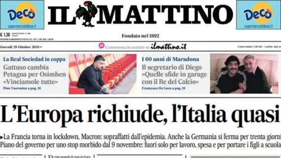 Il Mattino - L'Europa richiude, l'Italia quasi 