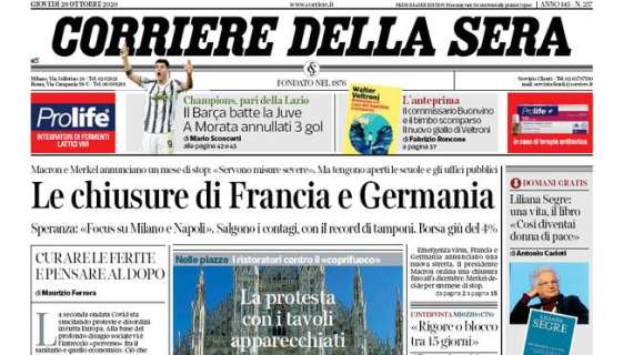 Corriere della Sera - Le chiusure di Francia e Germania 