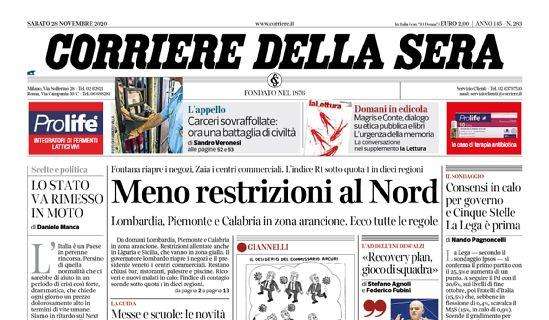 Il Corriere della Sera: "Meno restrizioni al Nord"