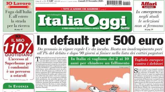 Italia Oggi - In default per 500 euro