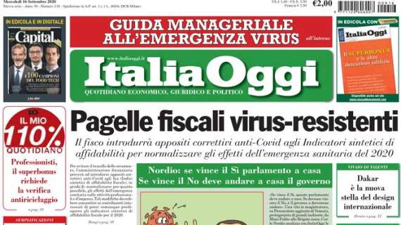 Italia Oggi - Pagelle fiscali virus-resistenti