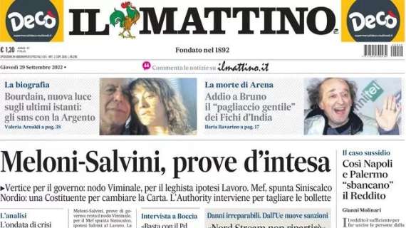 Il Mattino - Meloni-Salvini, prove d’intesa