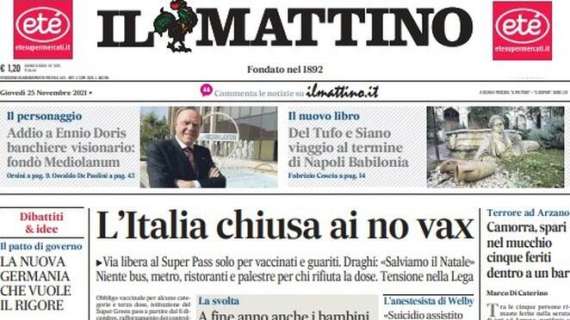 Il Mattino - L'Italia chiusa ai No vax