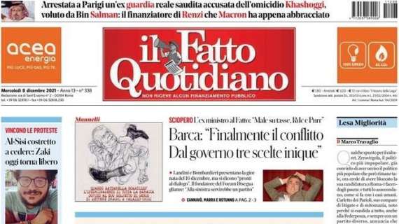 Il Fatto Quotidiano: “Se Draghi va al Colle, 3 premier in un mese”
