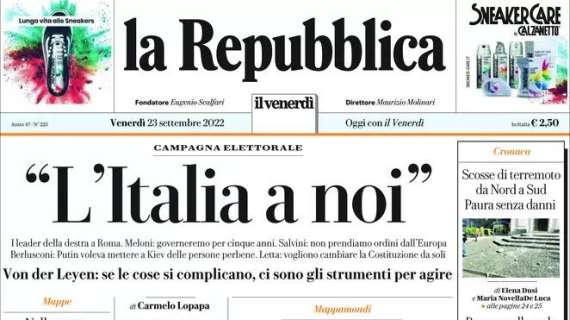 La Repubblica - “L’Italia a noi”