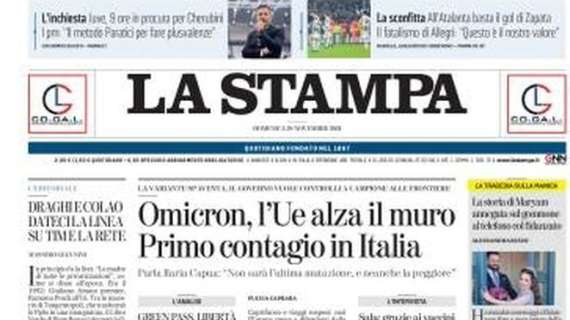 La Stampa - Omicron, l'Ue alza il muro. Primo contagio in Italia