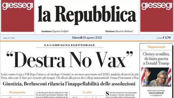 La Repubblica - Destra No Vax