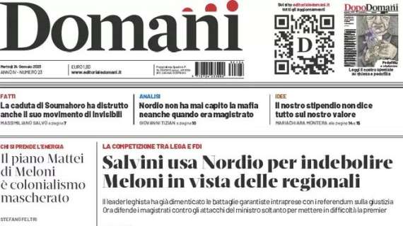 Domani - "Salvini usa Nordio per indebolire Meloni in vista delle regionali"