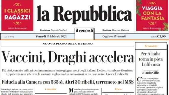La Repubblica - Vaccini, Draghi accelera