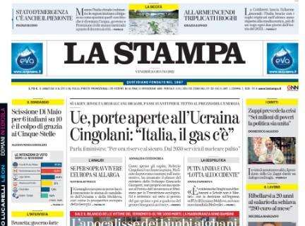 La Stampa - Ue, porte aperte all'Ucraina. Cingolani: "Italia, il gas c'è"
