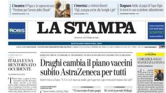 La Stampa - Draghi cambia il piano vaccini, subito AstraZeneca per tutti  