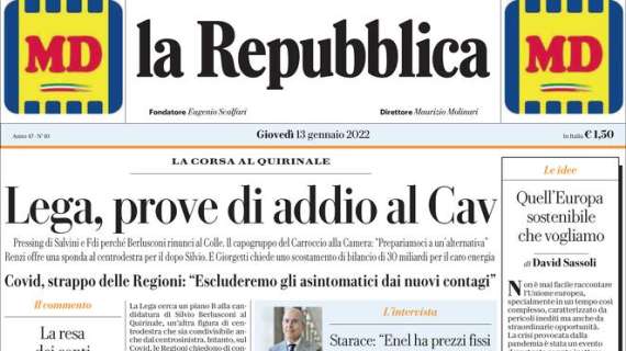 La Repubblica - Lega, prove di addio al Cav