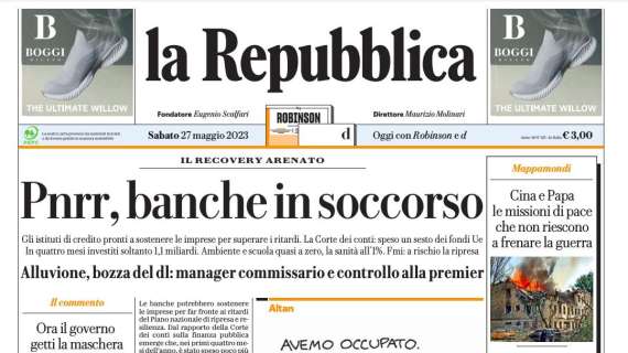 La Repubblica - "Pnrr, banche in soccorso" 