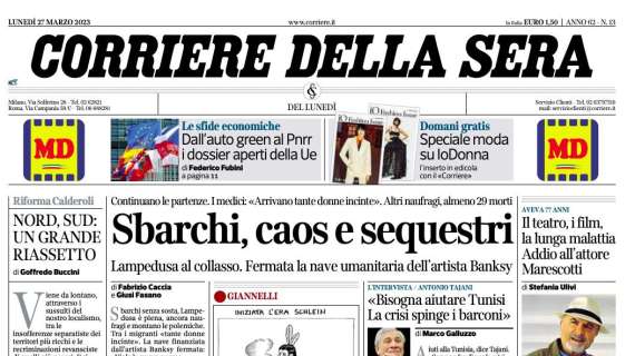 Corriere della Sera - "Sbarchi, caos e sequestri"