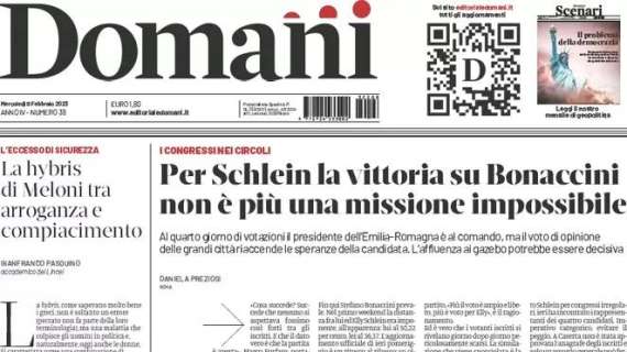 Domani - "Per Schlein la vittoria su Bonaccini non è più una missione impossibile"