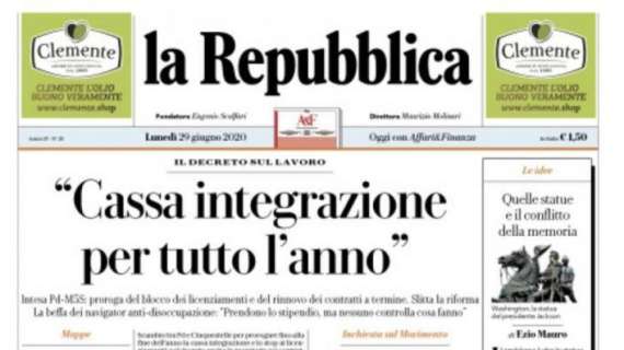 La Repubblica - "Cassa integrazione per tutto l'anno"