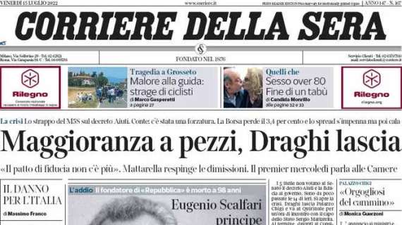 Corriere della Sera - Maggioranza a pezzi, Draghi lascia
