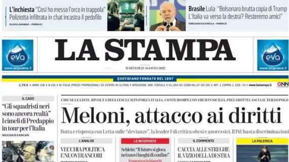 La Stampa - Meloni, attacco ai diritti