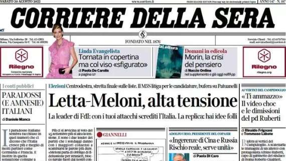 Corriere della Sera - Letta-Meloni, alta tensione