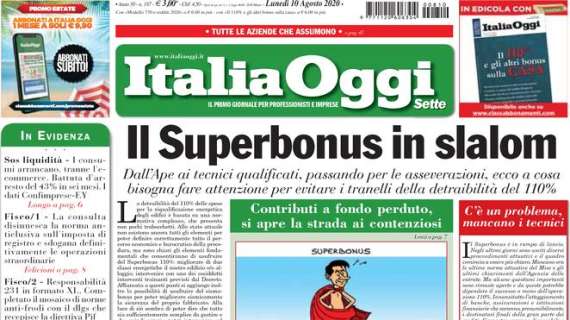Italia Oggi - Il Superbonus in slalom