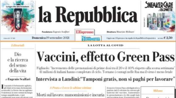 La Repubblica - Vaccini, effetto Green Pass