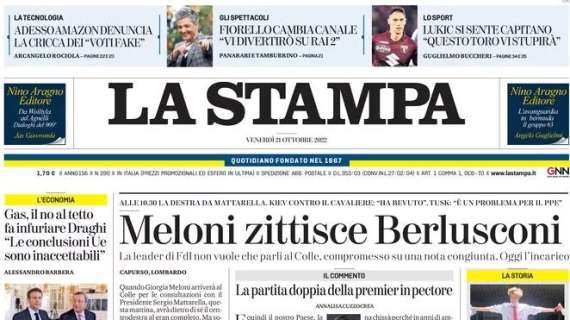 La Stampa - Meloni zittisce Berlusconi