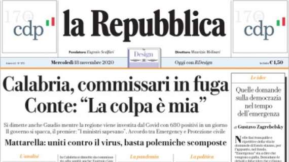 La Repubblica - Calabria, commissari in fuga. Conte: "La colpa è mia"