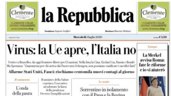 La Repubblica - Virus: la Ue apre, l'Italia no 