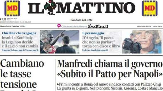 Il Mattino - Manfredi chiama il governo: "Subito il Patto per Napoli"