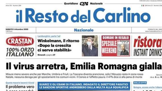 Il Resto del Carlino: "Il virus arretra, Emilia Romagna gialla"