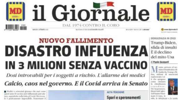 Il Giornale - Disastro influenza. In 3 milioni senza vaccino