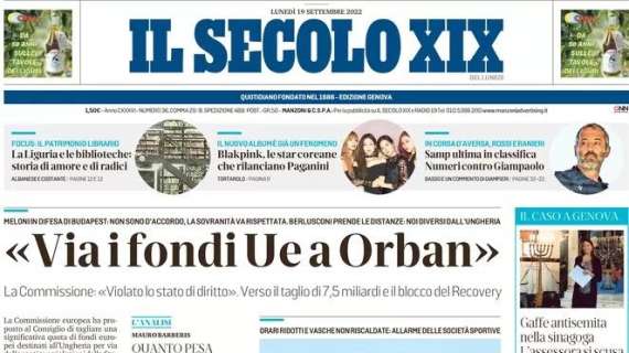 Il Secolo XIX - "Via i fondi Ue a Orban"