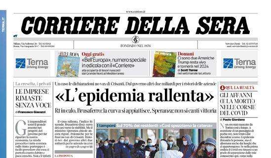 Il Corriere della Sera: "L'epidemia rallenta"
