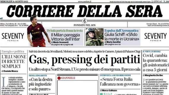 Corriere della Sera - Gas, pressing dei partiti