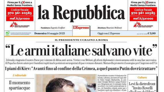 La Repubblica - "Le armi italiane salvano vite" 