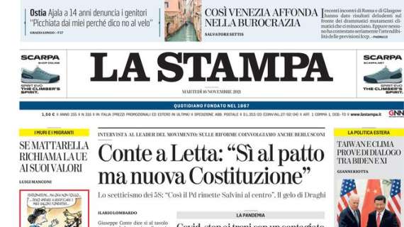 La Stampa - Conte a Letta: "Sì al patto ma nuova Costituzione"