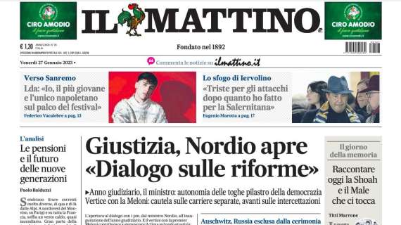 Il Mattino - "Giustizia, Nordio apre «Dialogo sulle riforme»"