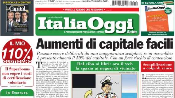 Italia Oggi - "Aumenti di capitale facili"