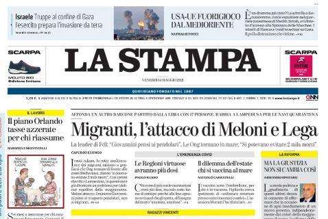 La Stampa - Migranti, l'attacco di Meloni e Lega 