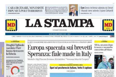 La Stampa - Europa spaccata sui brevetti. Speranza: fiale made in Italy
