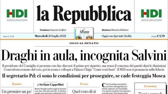 La Repubblica - Draghi in Aula, incognita Salvini