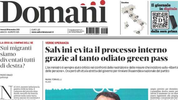Domani - Salvini evita il processo interno grazie al tanto odiato Green pass