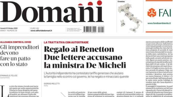 Domani - Regalo ai Benetton. Due lettere accusano la ministra De Micheli