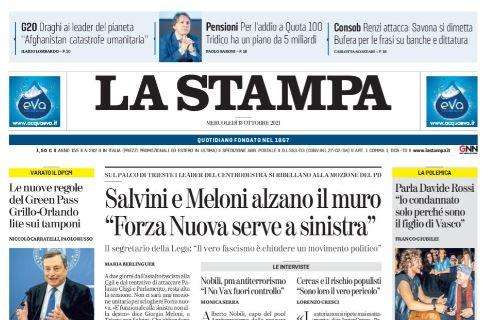 La Stampa - Salvini e Meloni alzano il muro: "Forza Nuova serve a sinistra"