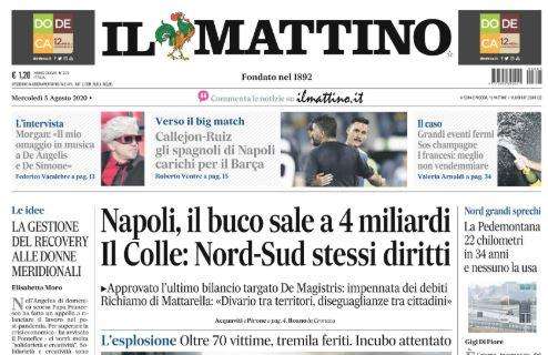 Il Mattino - Napoli, il buco sale a 4 miliardi. Il Colle: Nord-Sud stessi diritti 