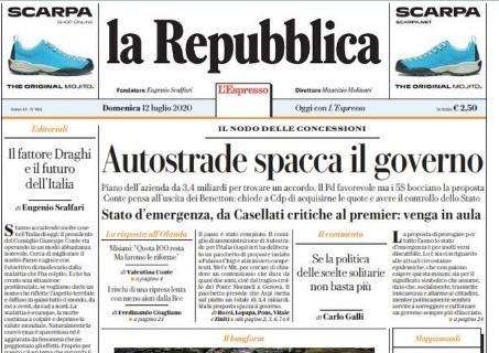 La Repubblica: "Autostrade spacca il governo"