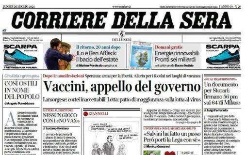 Corriere della Sera - Vaccini, appello del governo